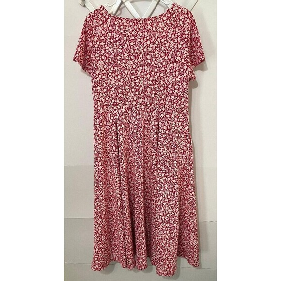 Torrid Maxi Women's Dress 1X Red Floral Cap Sleeve Pleated Fit Flare Pockets EUC - Picture 7 of 12